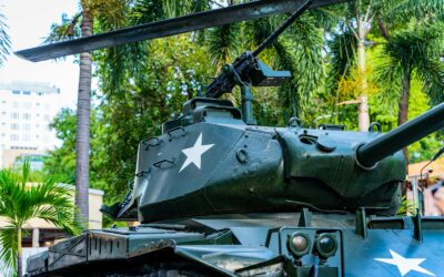 a tank with a star painted on it